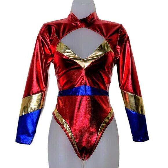 New Small Wonder Woman Halloween Costume Bodysuit Superhero‎ Feminist Cosplay - Picture 1 of 5